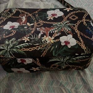 Aldo Black Floral and Tiger Print Crossbody Bag